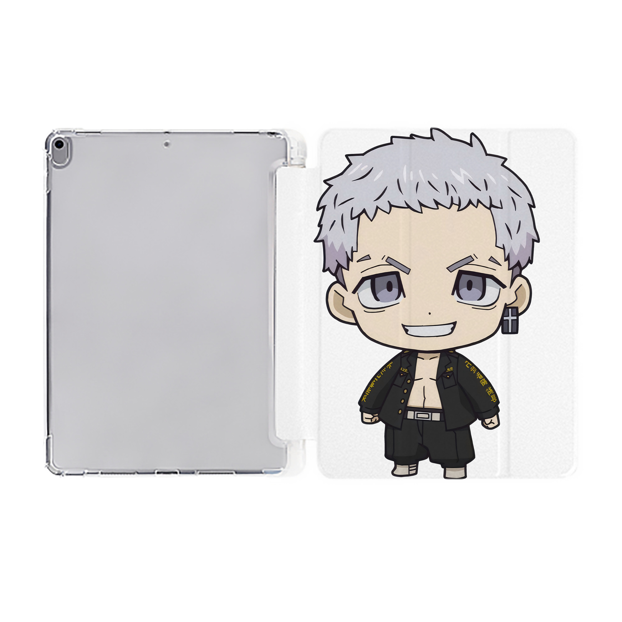 （画像用） 東京リベンジャーズ Tokyo Revengers IPad ケース ペン収納付き 三つ折りスタンド PUレザー×シリコン 対応機種9.5/10.5/10.9インチ